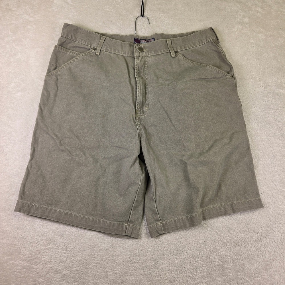 Structure Mens Khaki Tan Canvas Carpenter Painter Shorts Size 38 Cotton